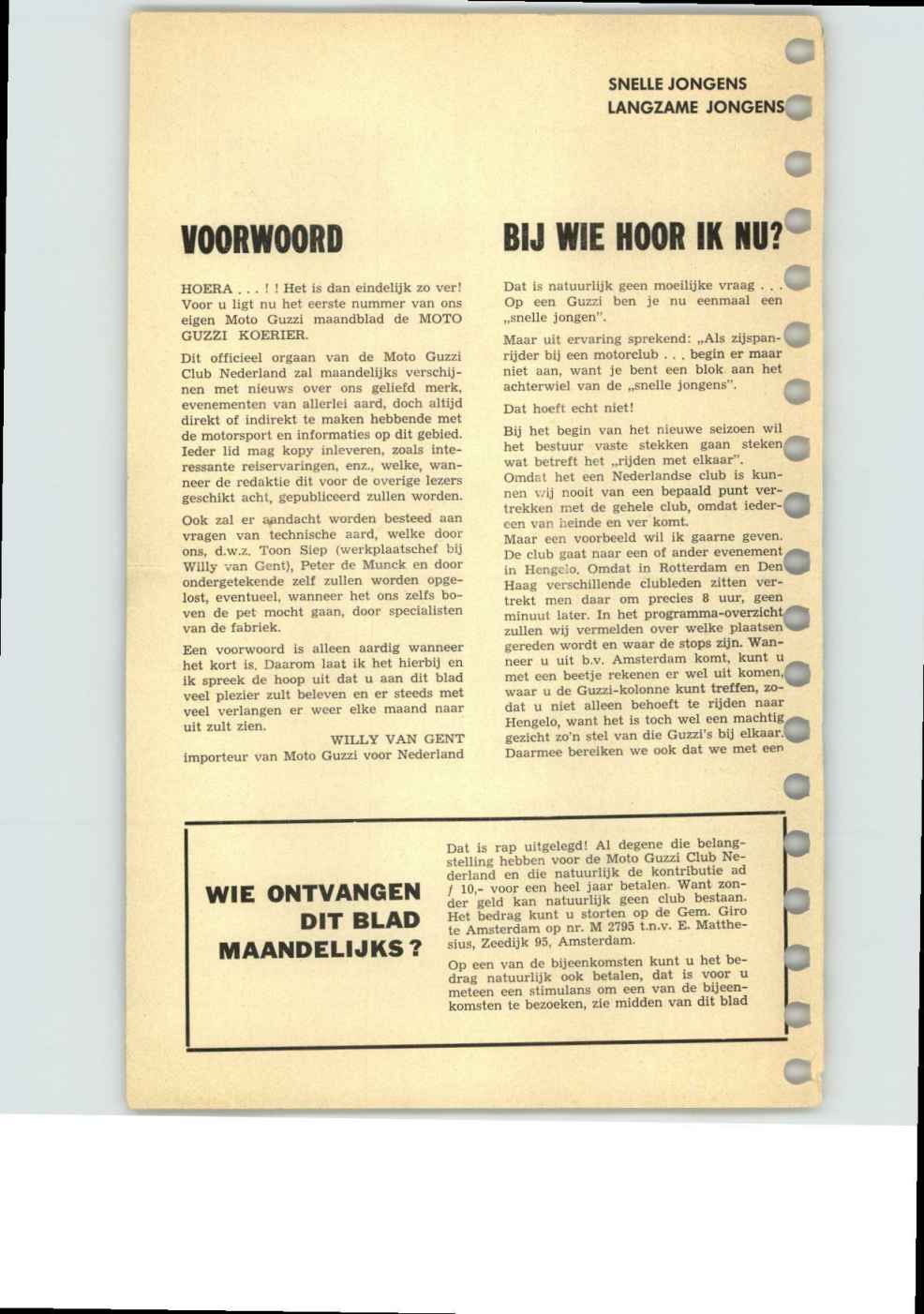 Voorwoord, Clubinfo